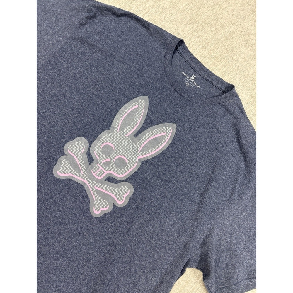 Psycho Bunny 100% Pima Cotton Men's Short Sleeve T-Shirt Size XXL Charcoal Blue